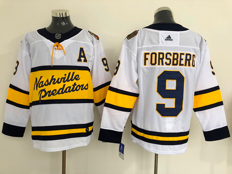 Men's Nashville Predators Filip Forsberg #9 White Breakaway Jersey